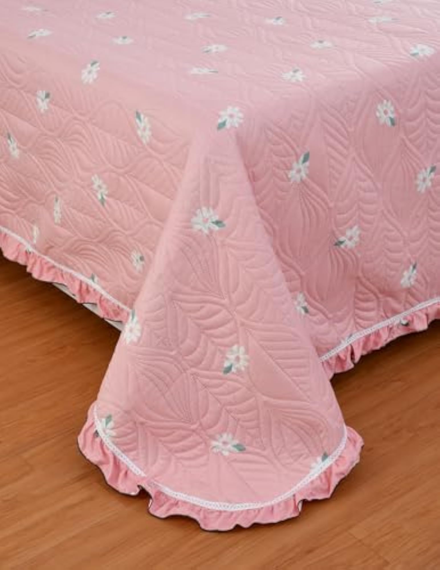 Luxury & Premium Glace Cotton Self Printed Bed Cover