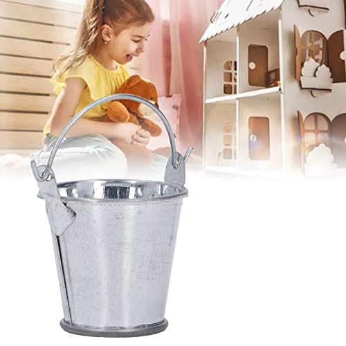 2 peças balde de ferro para casa de bonecas vívido requintado miniatura simulação balde de ferro ace