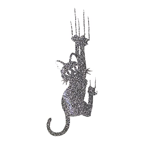 アイロンプリントシート 動物 猫 ネコ (1 銀ラメ)