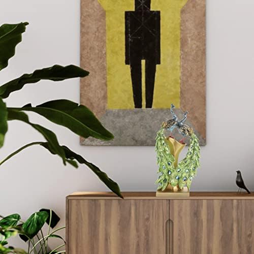 Resin Peacocks Statue Desktop Adornmen: Creative Peacock Decor Indoor Home Adornment Craft Resin Peacock Figurines Wedding Gifts for Home Bedroom Office