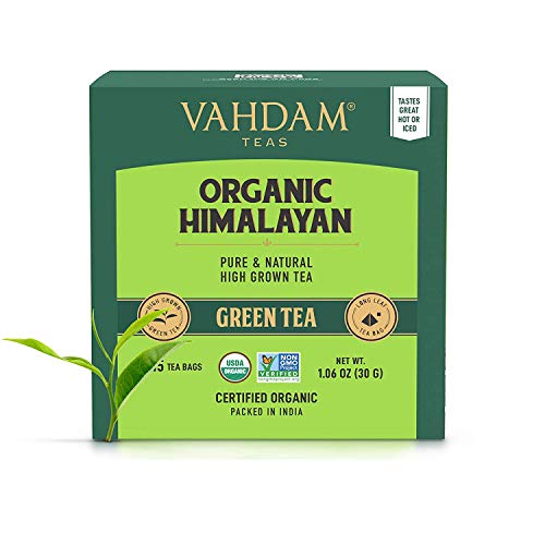 VAHDAM, Organic Green Tea Leaves from Himalayas (30 Pyramid Tea Bags), 100% Natural Green Tea, Detox Tea, ANTIOXIDANTS Rich - Green Tea Loose Leaf Tea Bag