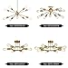 BONLICHT Modern Sputnik Chandelier Lighting 10 Lights Brushed Brass Semi Flush Mount Ceiling Light Gold Mid Century Pendant Lighting