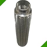auspuff flexrohr 50 mm Spezifikation: Inner Braid 45x330mm Flexrohr Reparaturrohr Verbindungsstück Flexteil Flexstück Abgasanlage Abgasrohr Hosenrohr Flexibles Reparaturteil Rohr Auspuff Universal Drahtgeflecht Auspuffrohr Auspuffanlage