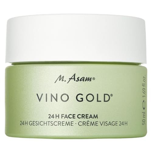 M. Asam VINO GOLD Crema Facial 24h (100 ml) – Crema hidratante facial de día & de noche con Aloe Vera y Aceite de Pepita de Uva Bio, Antiarrugas & reafirmante, Para piel normal a mixta, vegana