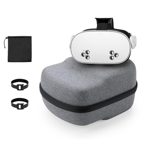 Yinke, custodia rigida da viaggio per Oculus Quest 2, custodia da viaggio all-in-one, compatibile con cuffie Elite Strap VR e altri accessori (grigio)