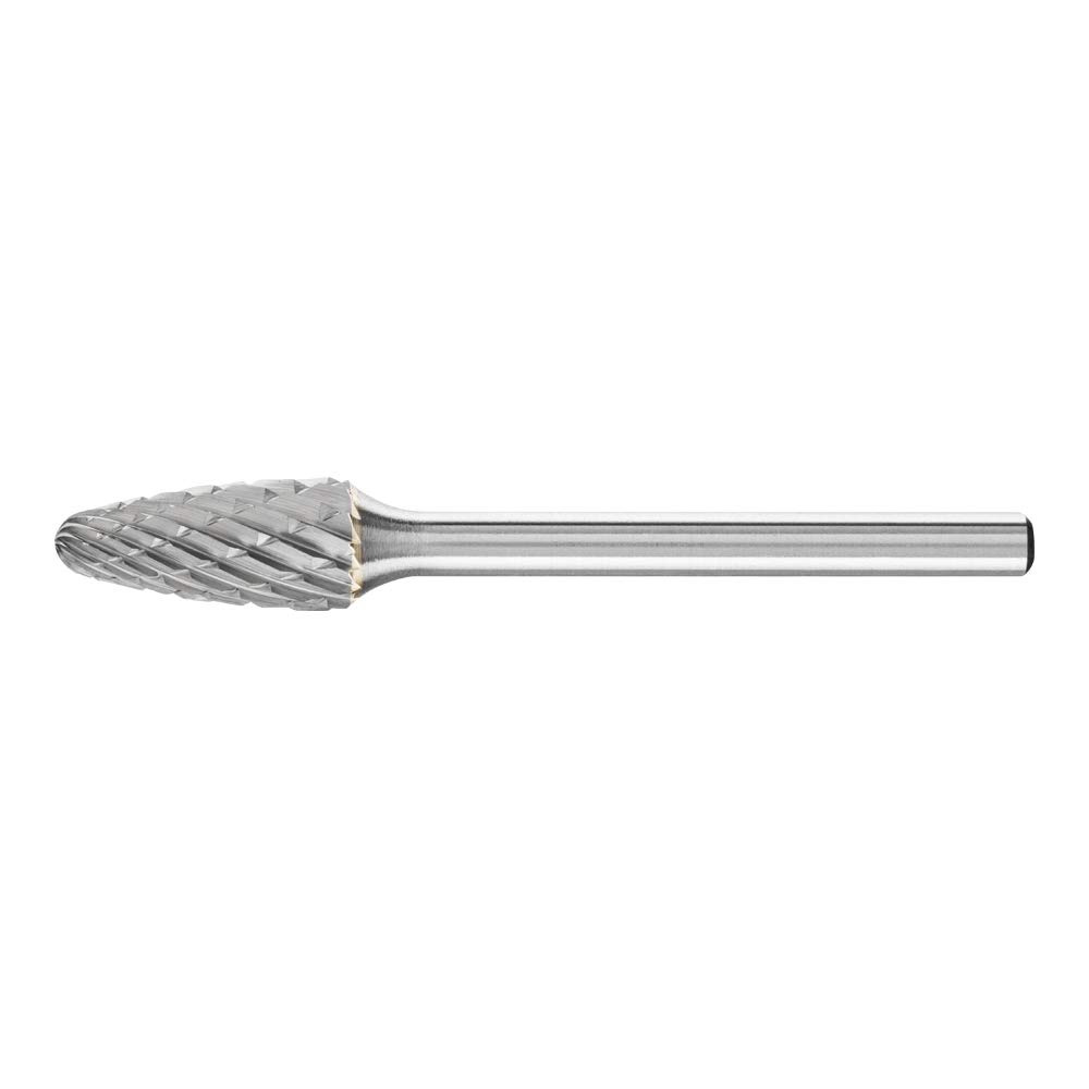 PFERD Sztyft frezujący HM, okrągły kształt łuku, uzębienie 3 PLUS, trzpień Ø 6 mm, trzpień ø 3 mm, długość 43 mm, 21230083 – do uniwersalnego zastosowania na najważniejszych materiałach przemysłowych
