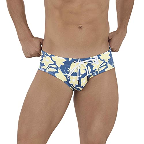 Clever Moda Traje de baño masculino de moda para hombre, Yellow_style_1161, S