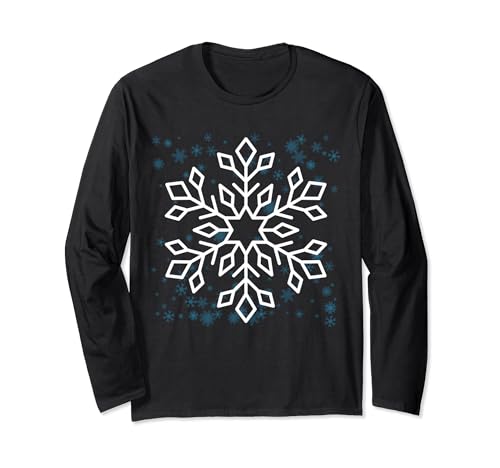 Winter Snowflake Christmas Design Men Women Kids Xmas Design Maglia a Manica
