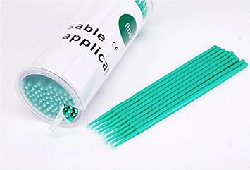 BeautyU&Me 100 PCS Disposable Micro Brush Swab Applicators Eyelash Extension Mascara Wands Green