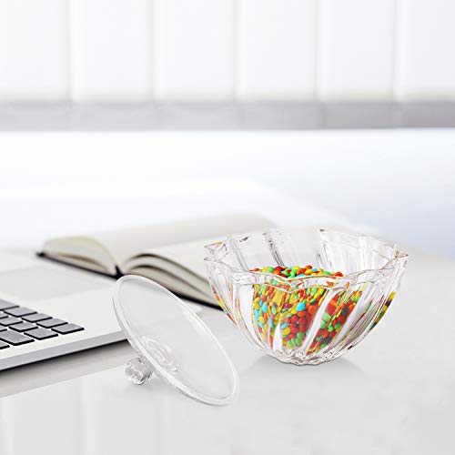 Comsaf Large Glass Candy Dish With Lid, Clear Covered Candy Bowl, Crystal Candy Jar For Home Kitchen Office Table, Set Of 1 #TOP3