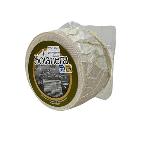 Queso de Oveja Curado en Aceite de Oliva - Elaborado con Leche CRUDA - Pieza Entera 1kg Aprox - Sabor Añejo y Textura Intensa - Gourmet