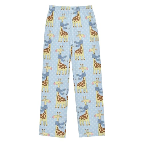 ZZXXB Giraffe Polka Dot Boys Long Pants Soft Trousers Elastic Waist Kids Lounge Bottoms with Pockets S-XL
