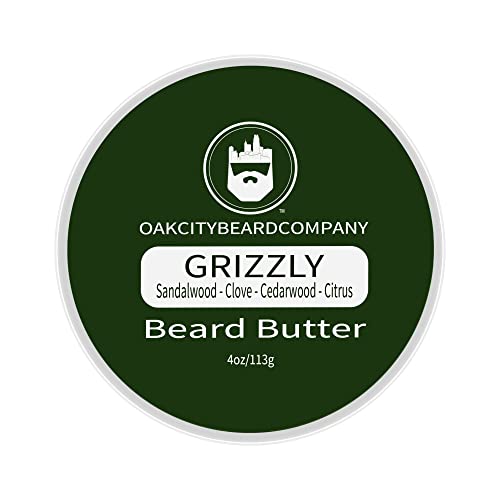 Oak City Beard Company - Grizzly - 4 Ounce - Beard Butter - Beard Conditioner - Sandalwood - Clove - Cedarwood - Citrus #TOP2