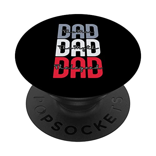Camiseta para papá con texto en inglés "Dad Man" The Myth The Legend For Men PopSockets PopGrip Intercambiable
