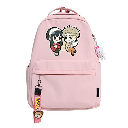 Sacs D'éCole Spy×Family Twilight Yor Forger ImpriméS, Sac à Dos pour GarçOns Filles, Sacs D'éCole Secondaire pour Ordinateur Portable 16 Pouces, Rose Noir Bleu Vert