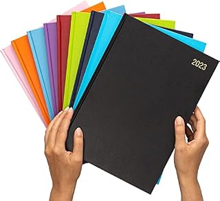 2023 Diary A5 A4 Page a Day or Week To View Slim 2 Page a Day Hardback Full Year Daily Calendar Planner Ribbon Marker (A5 Day a Page,Purple)