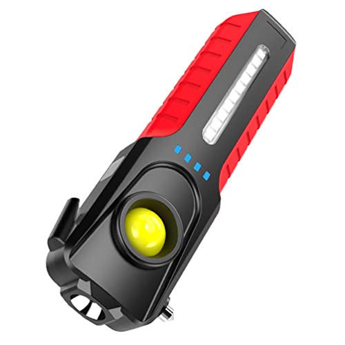 BY-J Car Flashlights for Emergencies, Window Breaker Seatbelt Cutter Multifunction LED Work Light, 4 Modes Bright COB Rechargeable Inspection Light for Car Repair, Household, Camping