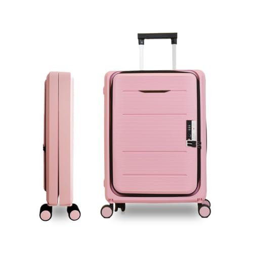 Image of Kuber Industries 20 Inch Collapsible Trolley Luggage Bag for Travel - Lightweight Suitcase in Rose Pink