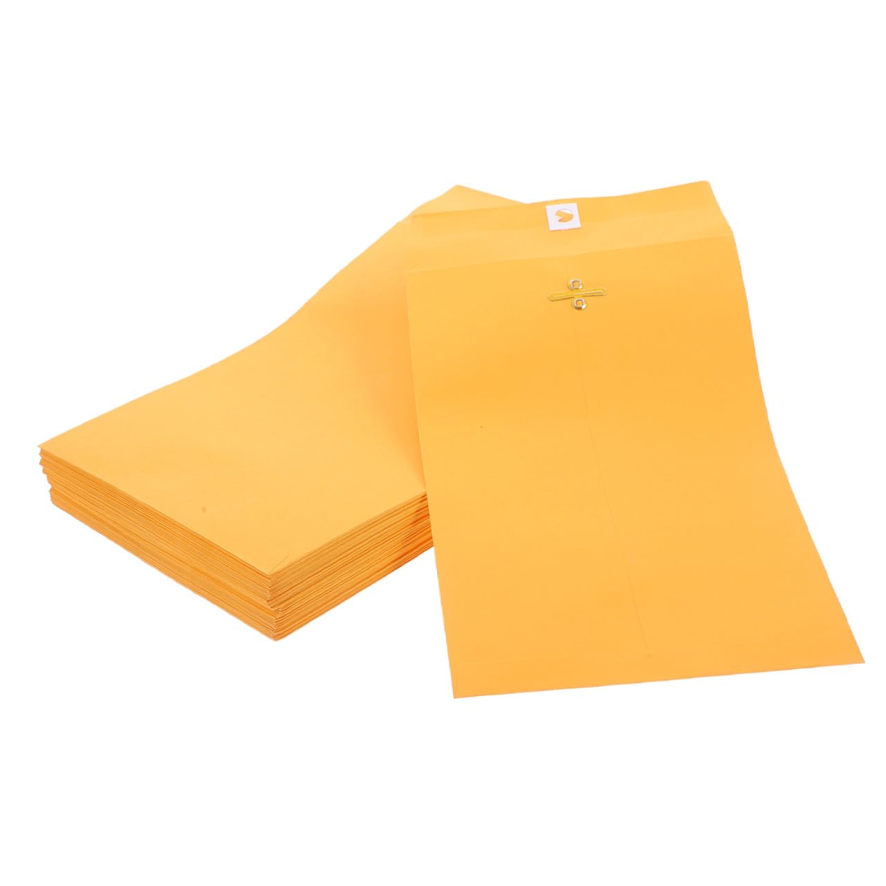 Buste con Chiusura a Fermaglio 100 Pezzi in Carta Kraft Gialla | Formato Business, Finitura Elegante, Uso Professionale e Domestico, Organizzazione Pratica