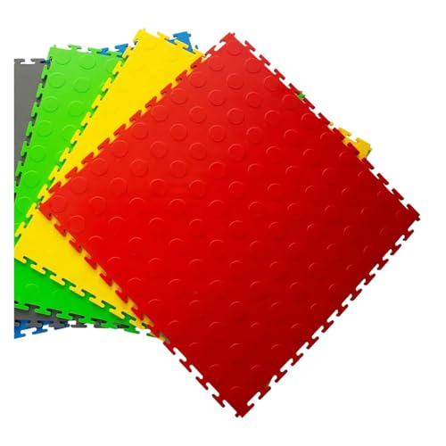 Dalle de garage clipsable 5mm tapis de sol puzzle rouge