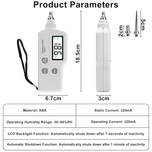 DewinLVD AS63A Digitales Schwingungsmessgerät, Schwingungsanalysator mit LCD-Display Messung von Beschleunigung Geschwindigkeit und Verschiebung Vibrationsmessgerät mit Hochpräzise Sonde
