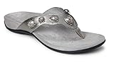 Vionic with Orthaheel Technology Womens Eve II Toepost Orthotic Sandal Pewter Size 8