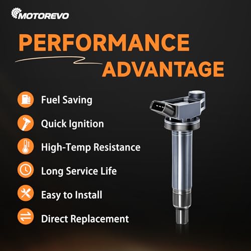 Motorevo UF267 Ignition Coil Pack for Toyota Highlander 2001-2010 3.0L 3.3L | Sienna RX300 Avalon Camry ES330 ES330 RX330 Solara 1999 2000 2001 2002 2003 2004 2005 2006 2007 2008 2009 2010, Set of 6 — view 5