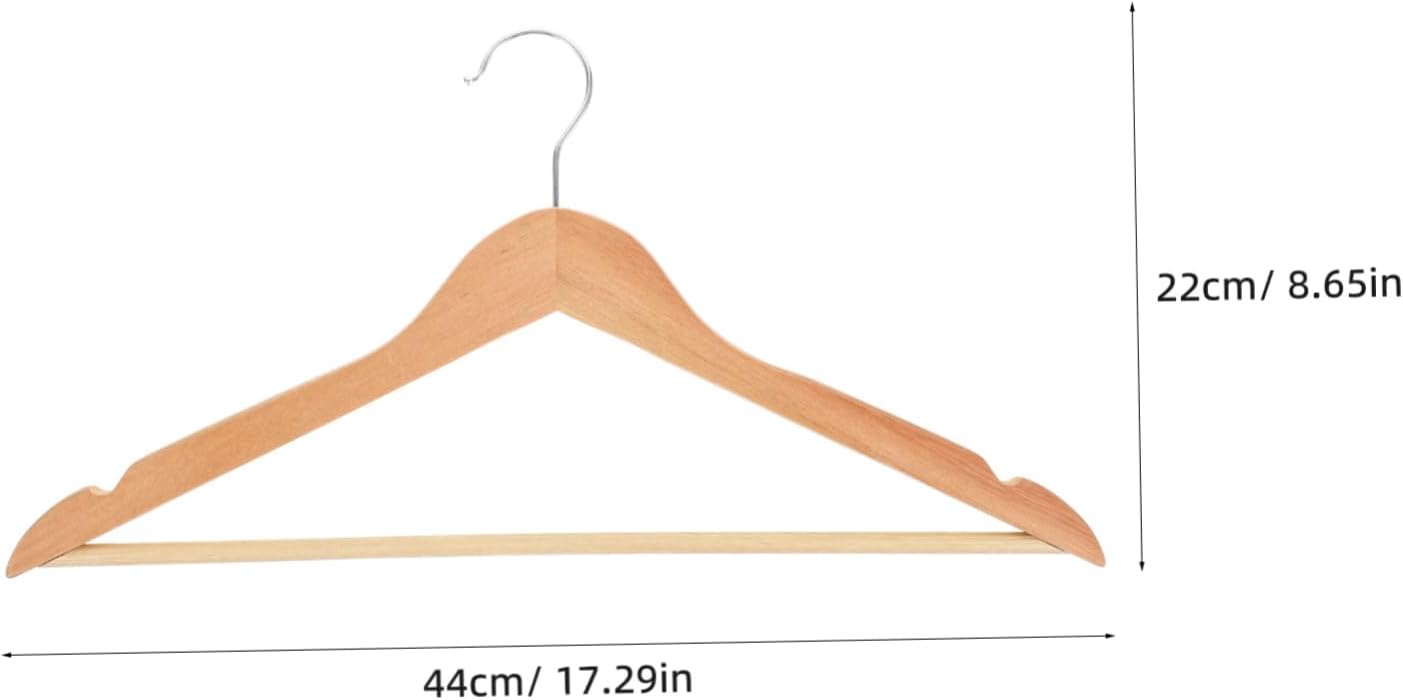 10pcs Wooden Clothes Hangers Non- Design Nordic Style for Closet and Drying Wide Shoulder Solid Hangers for Coats Jackets and Pants and Versatile Storage
