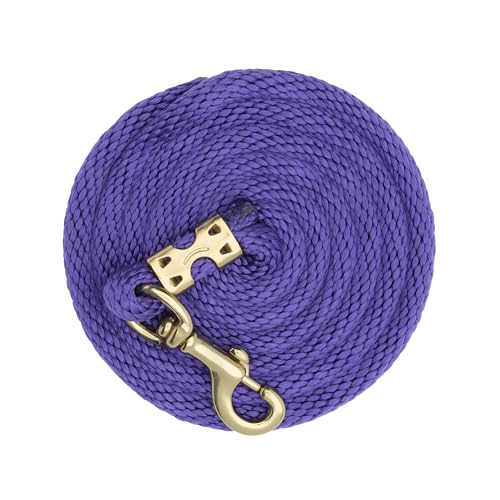 Weaver Equine Performance Lead Rope, 8' Horse Value Rope with Brass Plated 225 Snap, Soft Comfort Grip, Barn Horse Tack for Daily Use