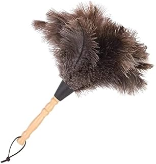 Cdemiy Ostrich Feather Dusters, Real Feather Duster, Anti Static Dusters with Wooden Handles, Cleaning Tool for Office, Home Living Room, Bookshelf, Keyboard (35CM)
