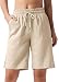 WILLIT Shorts Damen Leinen Shorts Freizeit Bermuda Kurze Hose knielange High Waist Bequeme Sommershorts mit Taschen 10“ Khaki M