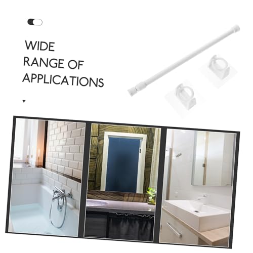 Tringle à rideaux télescopique avec crochets pour barre de douche extensible