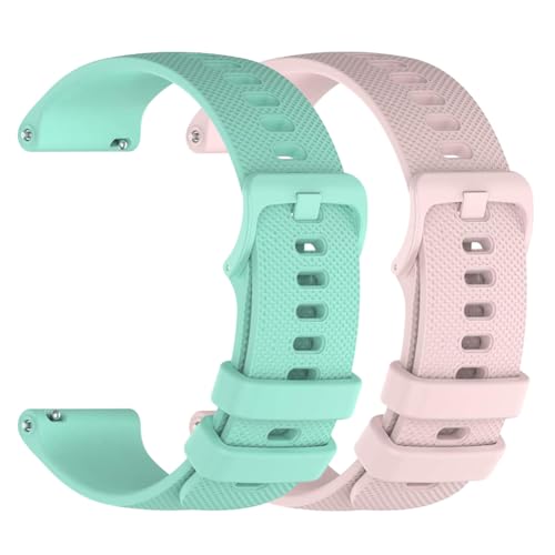Verbstel Silicone Watch Bands Quick Release Premium Soft Rubber Replacement Straps for Men and Women 18mm 20mm 22mm (18MM, Green/Pink)