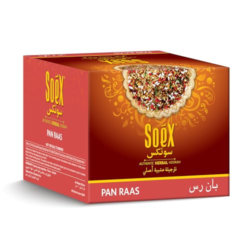 Hookah Shisha Molasses - Pan Raas - Tobacco-Free, Nicotine-Free, 250g Soex Herbal Tub - Trimex