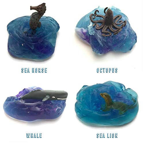 Kicko Sea Animal Slime Toy - 12 Pieces Bottles Of Colorful Sludgy Gooey Fidget Kit For Sensory And Tactile Stimulation, Stress Relief, Prize, Party Favor, Educational Game, School Reward #TOP5