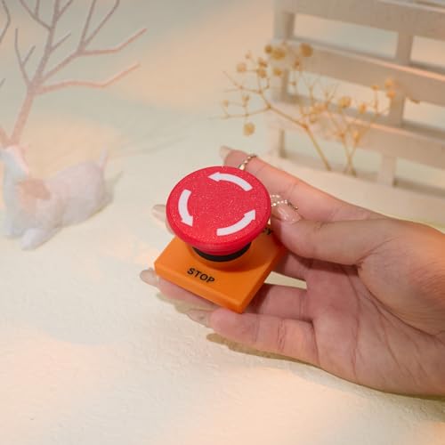 Emergency Stop Button Fidget Clicker Toy– 3D Printed Industrial Style Fidget Toy – Multi-Use Bag Charm & Eco Stress Relief Toy - Image 5