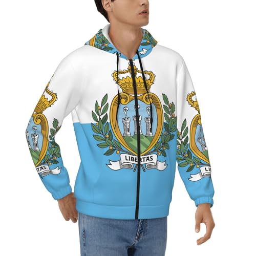 Sweat à capuche veste zippée homme Saint-Marin manches longues