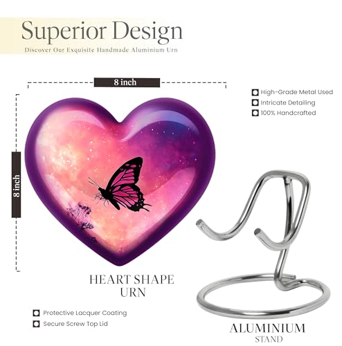 Image of Butterfly Urn Keepsake Cremation Urn for Women 1 Large & 4 Small | Large Funeral Urns for Ashes for Women, Burial Urns, Memorial Ashes