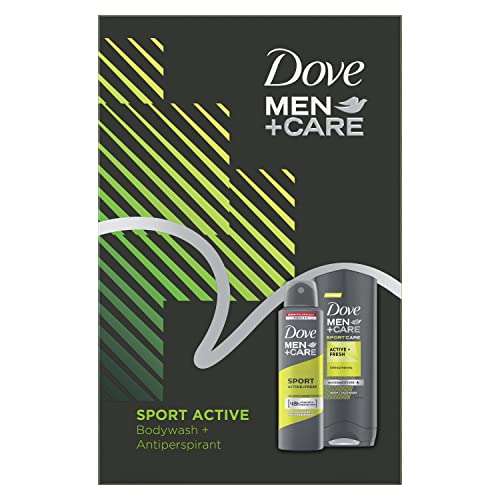 Dove Men+Care Sport Active Duo body wash and anti-perspirant in a stylish gift box Gift Set perfect gifts for him 2 piece, White - Image 3