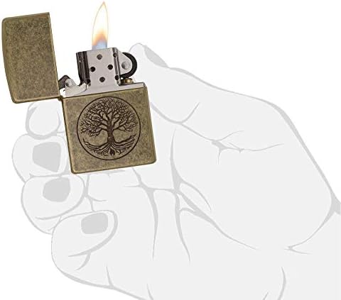 Zippo Windproof Lighter | Metal Long Lasting Zippo Lighter | Best with Zippo Lighter Fluid | Refillable Lighter | Perfect for Cigarettes Cigars Candles | Pocket Lighter Starter | Tree of Life