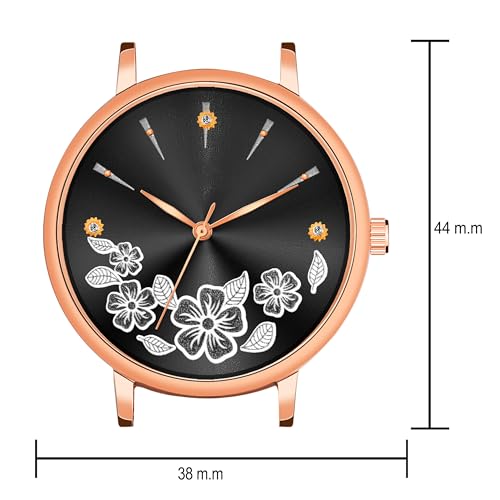Image of Acnos Women's Classic Butterfly Dial Analog Watch with Leather Strap