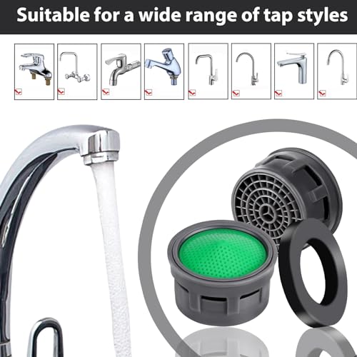 Amabro 20 Stück Wasserhahnbelüfter, Wasserhahn Sieb Einsatz Durchflussbegrenzerfilter Strahlregler Mischdüse Luftsprudler für Badezimmer oder Küche