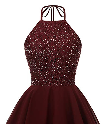 Chiffon Lace Halter Homecoming Dresses for Teens Short Prom Dress Beaded A-Line Evening Wedding Party Gowns - Image 5