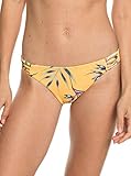 Roxy Women's Standard Printed Softly Love Reversible 70s Bottom, Buff Yellow Swim Stormy Flower, S