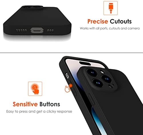 ivoler Camera Protection Case for iPhone 14 Pro 6.1" [Military Grade Shockproof], 1 Phone Case + 2 Tempered Glass Screen Protector, 3 in 1 Protective Back Slim Cover-Black