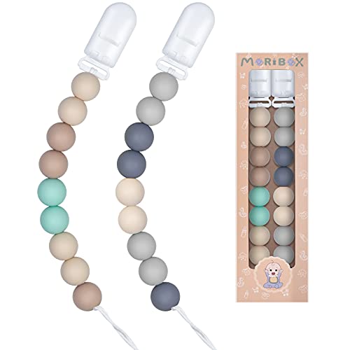 Image of Pacifier Clip for Baby Boys and Girls Birthday Gift 2 Pack (Green)