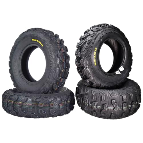 Kenda Bearclaw EX K573-25x8-12 Front & 25x10-11 Rear Tires for All Terrain (ATV), UTV, and Side by Side (SxS) Vehicles - 6-Ply - Bear Claw EX 25x8x12 25x10x11 (4-Pack)