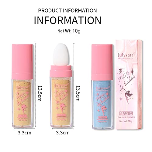 Gl-Turelifes Polvo De Hadas Hightlighter Powder Stick Puff Fairy Bomb Stick Glitter Loose Powder Highlight Contouring Powder Shimming Powder For Eyes, Face, Body Brighten Makeup(P02 Nude Pink) #TOP6