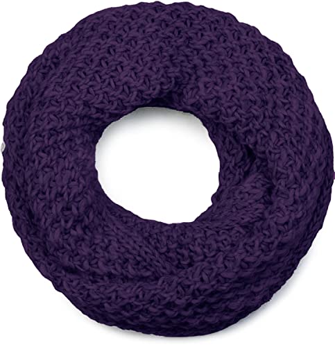 styleBREAKER Unisex Strick Loopschal grob gestrickt, Uni Schlauchschal, Winter Strickschal, Grobstrick Schal 01018157, Farbe:Violett