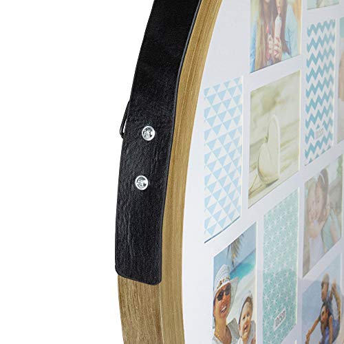 Northlight 28" Wooden Finish Round Collage With 12 Slots For Photos Wall Decor #TOP4